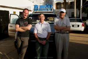 Myself, Andras Zboray and expedition member Dr. Raymond Bird in Khartoum, just before heading into the desert...