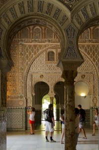 This elaborate plasterwork in the Alcazar's inner rooms is a fine example of mudéjar architecture...