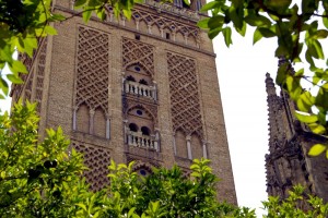 The bottom of Seville cathedral's bell tower is the original minaret of the mosque that once claimed this space...