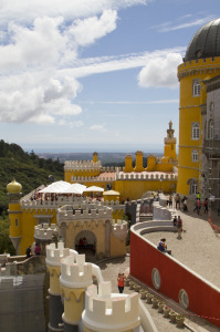 Pena Palace draws your eye the way that the sudden apparition of a fairy tale vision into our own reality would...