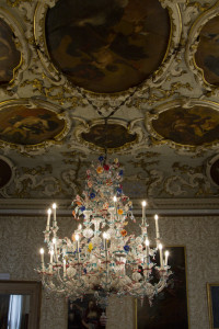 ...elaborate chandeliers of Murano glass...