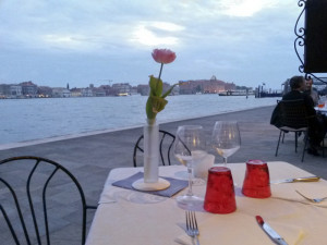 A lovely dinner on the Giudecca Canal...