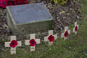 On the day we visited, local schoolchildren had left crosses with poppies — one for each man