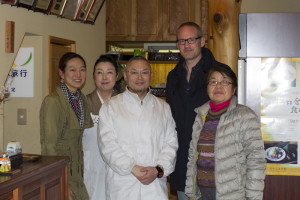 Still alive, thanks to the man at the centre: our licensed fugu chef...