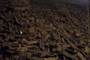 Some of the shoes taken from the hundreds of thousands of people who were murdered here...
