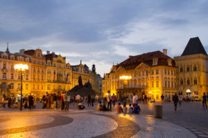 Early evening on the Old Town Square...