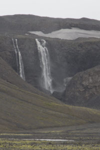 ...and this nameless waterfall is deep in the tourist-free highlands, cascading off the Langjökull ice cap...