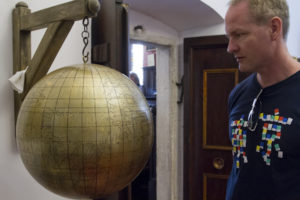 Admiring the 16th century Jagiellonian Globe...