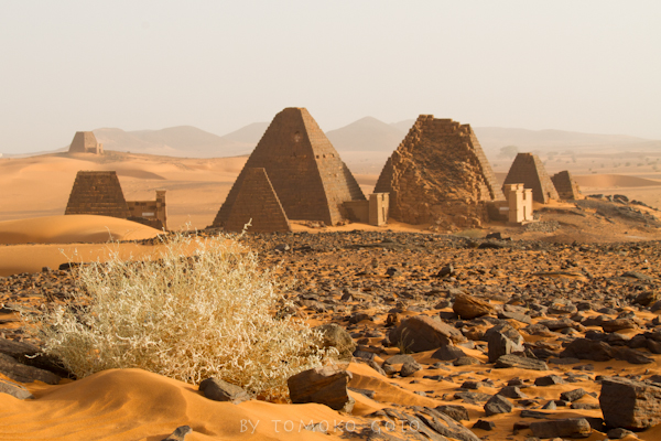 The steep-sided pyramids of Sudan are different than the Egyptian style.