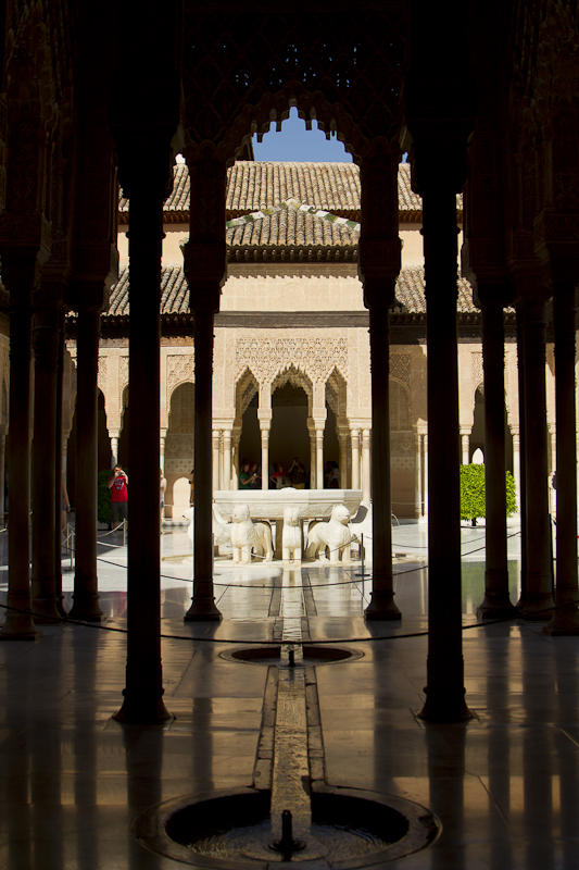 The Court of the Lions forms the tranquil gurgling centre of the Nasrid Palace complex...