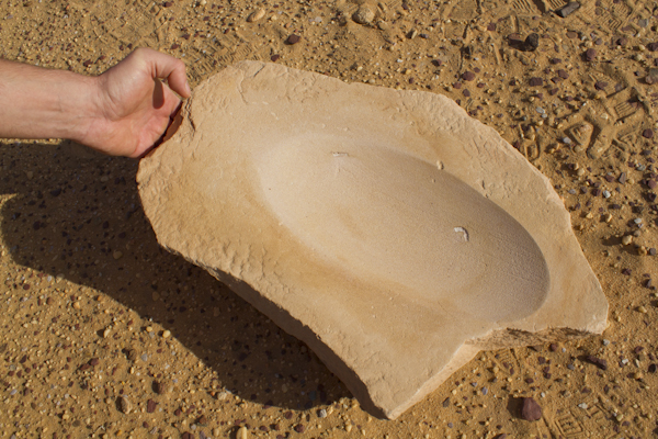 I found this perfectly shaped prehistoric grinding stone in the Tibesti foothills. You see them all over the Sahara.