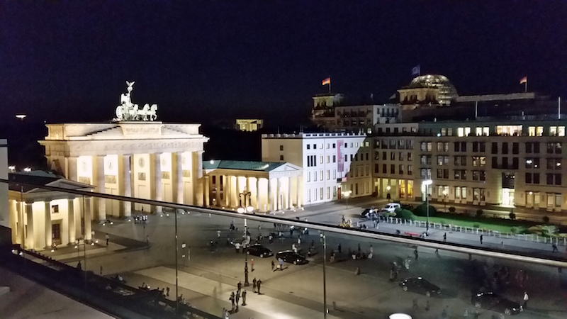 Evening views over Pariser Platz from the Akademie der Künste exhibit...
